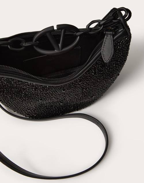 Red Valentino MINI HOBO VLOGO MOON BAG CON STRASS Qualità Garantita