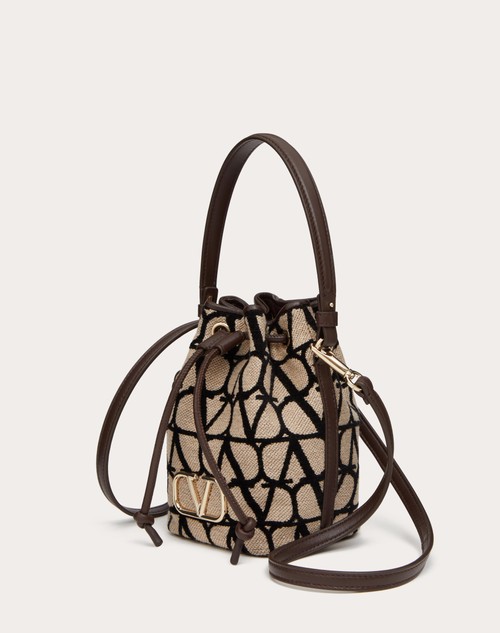 Red Valentino MINI BORSA A SECCHIELLO VLOGO SIGNATURE IN TOILE ICONOGRAPHE Saldi