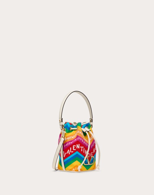 Red Valentino MINI BORSA A SECCHIELLO VALENTINO GARAVANI ESCAPE IN CANVAS CON STAMPA CHEVRON24 Vendite Flash