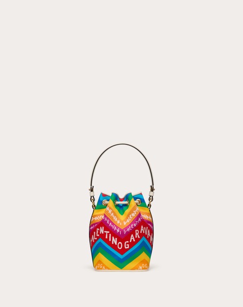 Red Valentino MINI BORSA A SECCHIELLO VALENTINO GARAVANI ESCAPE IN CANVAS CON STAMPA CHEVRON24 Vendite Flash