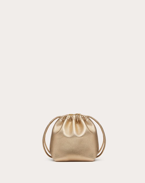 Red Valentino MINI BORSA A SACCHETTO VLOGO POUF IN PELLE METALLIZZATA In Saldo