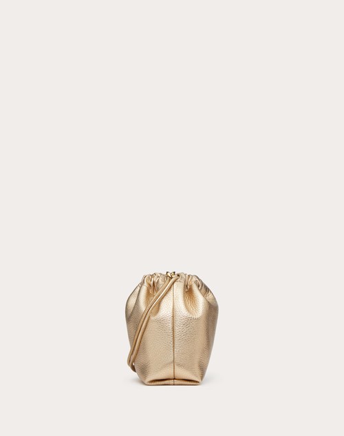 Red Valentino MINI BORSA A SACCHETTO VLOGO POUF IN PELLE METALLIZZATA In Saldo