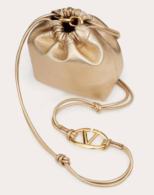 Red Valentino MINI BORSA A SACCHETTO VLOGO POUF IN PELLE METALLIZZATA In Saldo