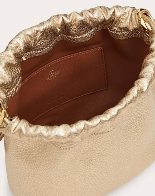Red Valentino MINI BORSA A SACCHETTO VLOGO POUF IN PELLE METALLIZZATA In Saldo