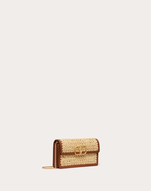 Red Valentino PORTAFOGLIO CON CATENA VLOGO SIGNATURE IN RAFIA 2025