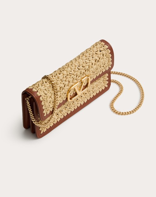 Red Valentino PORTAFOGLIO CON CATENA VLOGO SIGNATURE IN RAFIA 2025