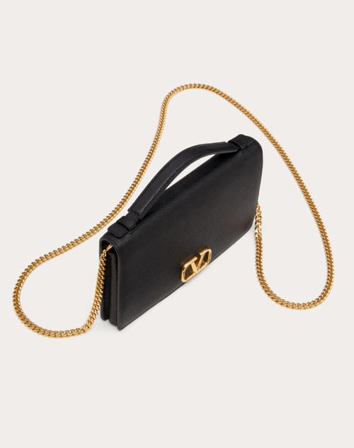 Red Valentino PORTAFOGLIO CON CATENA VLOGO SIGNATURE IN VITELLO GRANATO Qualità
