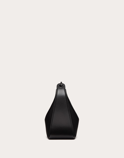 Red Valentino HOBO PICCOLA VLOGO MOON BAG IN VITELLO GRANATO CON CATENA Prezzo Ridotto