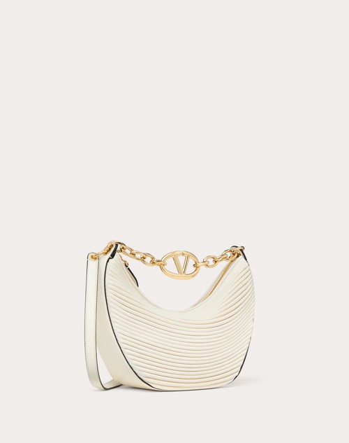 Red Valentino HOBO PICCOLA VLOGO MOON BAG IN NAPPA LAVORATA CON CATENA Sottocosto