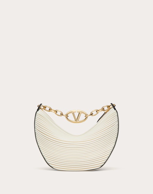Red Valentino HOBO PICCOLA VLOGO MOON BAG IN NAPPA LAVORATA CON CATENA Sottocosto
