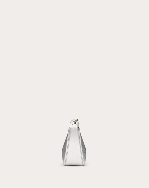 Red Valentino MINI HOBO VLOGO MOON BAG IN VITELLO GRANATO METALLIZZATO CON CATENA Novità