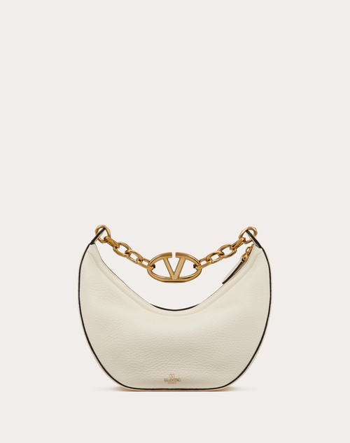 Red Valentino HOBO PICCOLA VLOGO MOON BAG IN VITELLO GRANATO CON CATENA Offerta