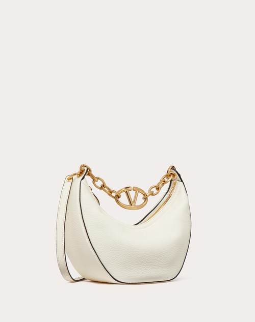 Red Valentino HOBO PICCOLA VLOGO MOON BAG IN VITELLO GRANATO CON CATENA Economico
