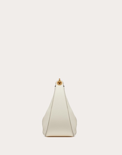 Red Valentino HOBO PICCOLA VLOGO MOON BAG IN VITELLO GRANATO CON CATENA Economico