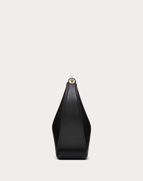 Red Valentino HOBO MEDIA VLOGO MOON BAG IN VITELLO GRANATO CON CATENA Offerte