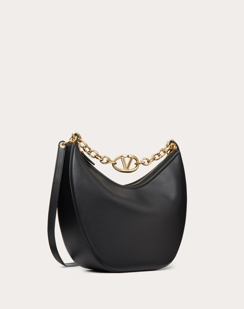 Red Valentino HOBO MEDIA VLOGO MOON BAG IN VITELLO GRANATO CON CATENA Hotsell
