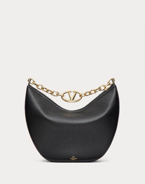 Red Valentino HOBO MEDIA VLOGO MOON BAG IN VITELLO GRANATO CON CATENA Hotsell