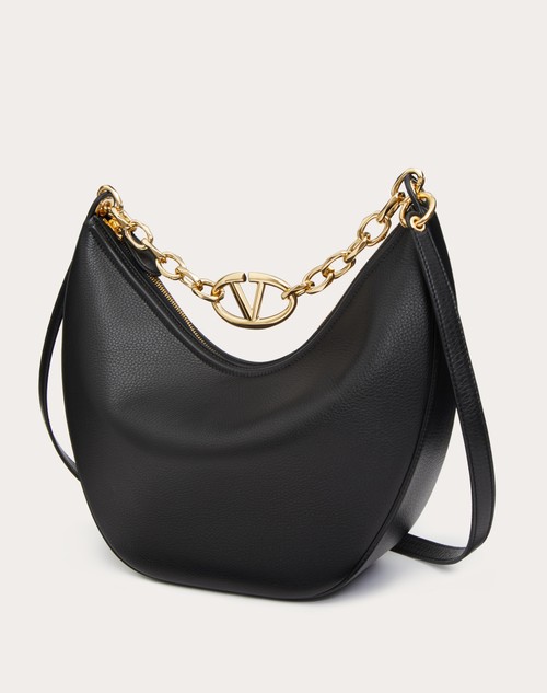 Red Valentino HOBO MEDIA VLOGO MOON BAG IN VITELLO GRANATO CON CATENA Hotsell