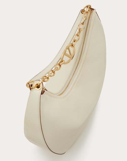 Red Valentino MAXI HOBO VLOGO MOON BAG IN NAPPA CON CATENA Vendita Calda