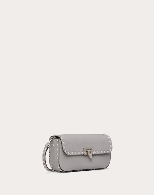 Red Valentino BORSA A TRACOLLA VALENTINO GARAVANI ROCKSTUD IN VITELLO GRANATO Spedizione Gratuita