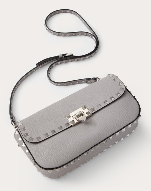 Red Valentino BORSA A TRACOLLA VALENTINO GARAVANI ROCKSTUD IN VITELLO GRANATO Spedizione Gratuita