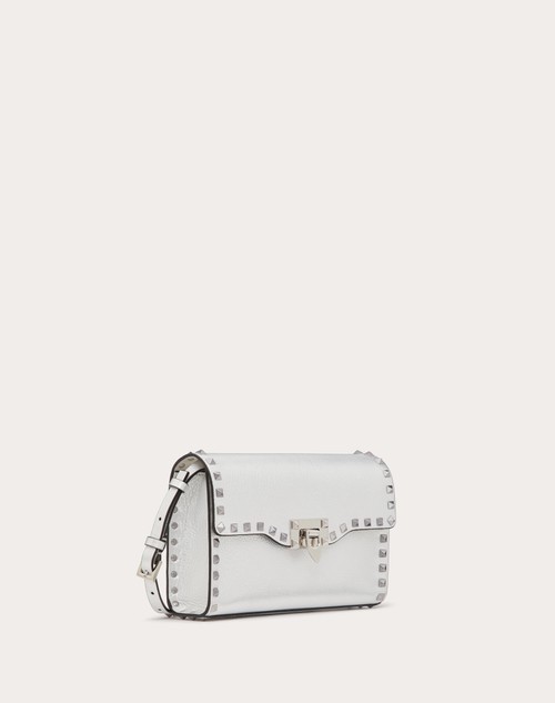Red Valentino BORSA PICCOLA A TRACOLLA ROCKSTUD IN VITELLO GRANATO METALLIZZATO Qualità Garantita