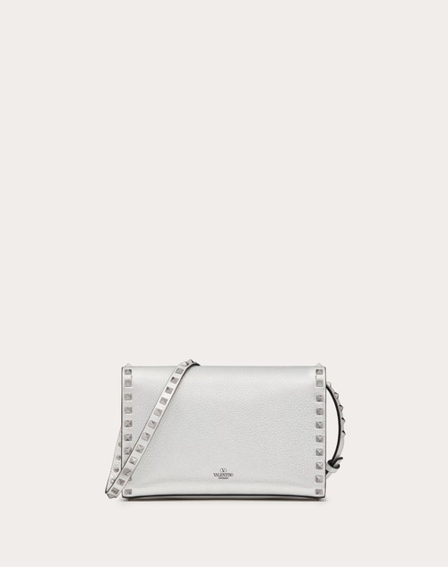 Red Valentino BORSA PICCOLA A TRACOLLA ROCKSTUD IN VITELLO GRANATO METALLIZZATO Qualità Garantita