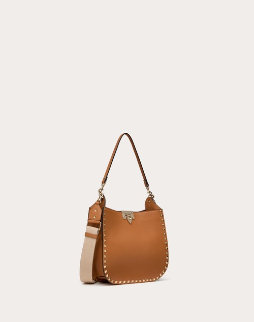Red Valentino BORSA HOBO VALENTINO GARAVANI ROCKSTUD IN VITELLO GRANATO Prezzo Ridotto
