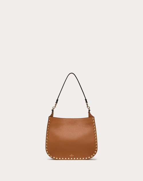 Red Valentino BORSA HOBO VALENTINO GARAVANI ROCKSTUD IN VITELLO GRANATO Prezzo Ridotto