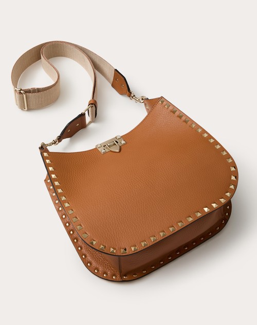 Red Valentino BORSA HOBO VALENTINO GARAVANI ROCKSTUD IN VITELLO GRANATO Prezzo Ridotto