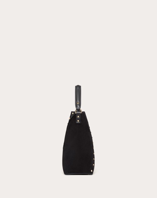 Red Valentino BORSA A SECCHIELLO VALENTINO GARAVANI VALENTINO GARAVANI ROCKSTUD WISPY IN VITELLO E CAMOSCIO Sconto
