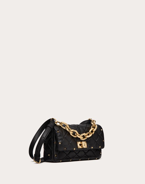 Red Valentino BORSA VALENTINO GARAVANI ROCKSTUD SPIKE IN NAPPA PATCHWORK In Vendita