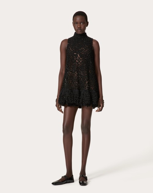 Red Valentino ABITO CORTO IN TULLE ILLUSIONE RICAMATO Affare Del Giorno