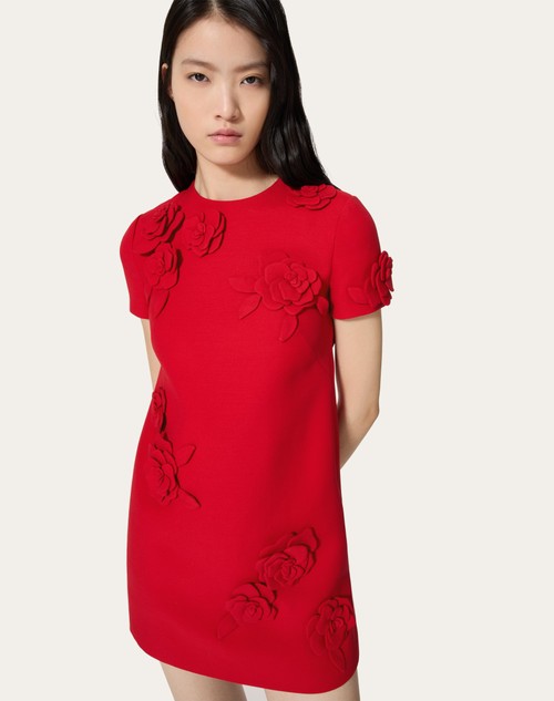 Red Valentino ABITO CORTO IN CREPE COUTURE RICAMATO Offerta