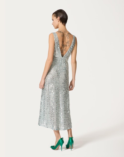 Red Valentino ABITO MIDI IN ORGANZA RICAMATO Cyber Monday