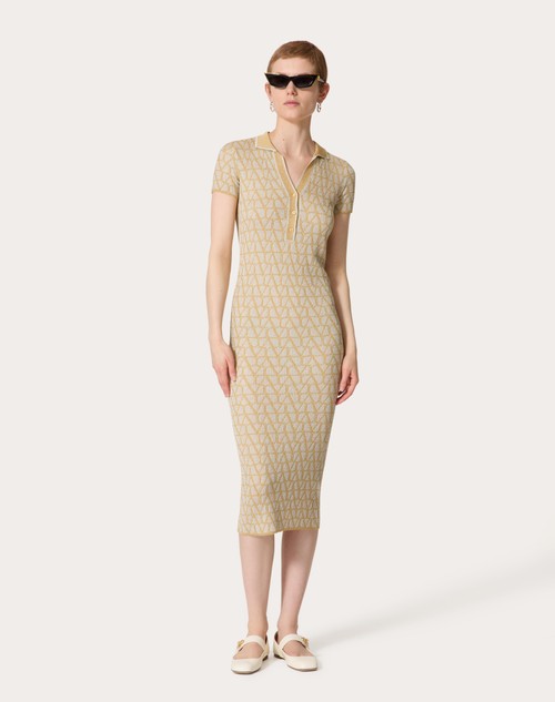 Red Valentino ABITO IN LUREX E JACQUARD TOILE ICONOGRAPHE Saldi Di Fabbrica