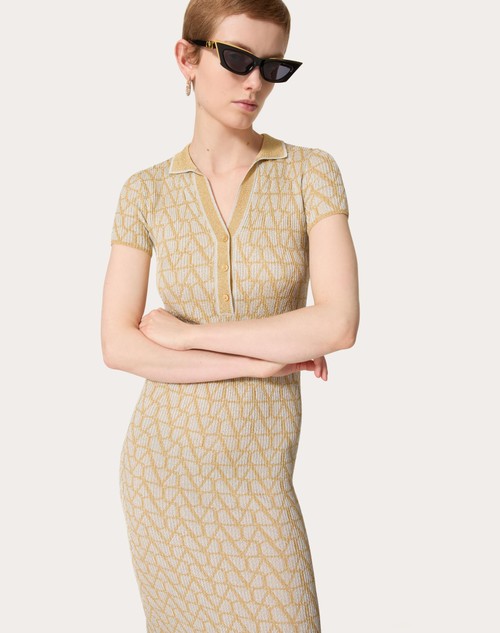 Red Valentino ABITO IN LUREX E JACQUARD TOILE ICONOGRAPHE Saldi Di Fabbrica