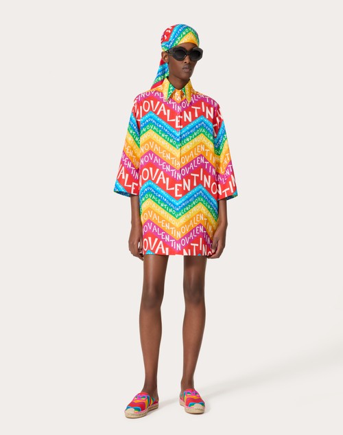 Red Valentino ABITO CORTO IN POPELINE VALENTINO CHEVRON 24 Negozio