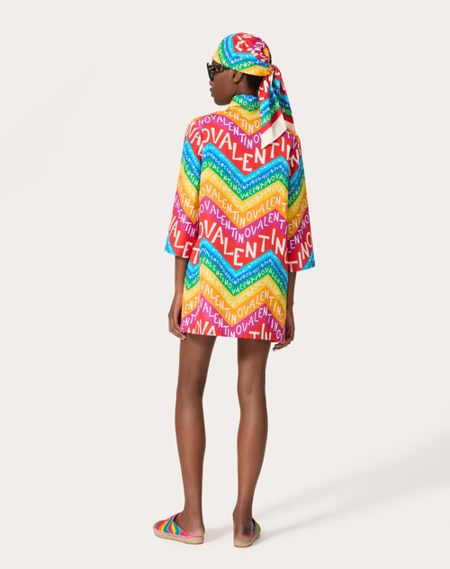 Red Valentino ABITO CORTO IN POPELINE VALENTINO CHEVRON 24 Negozio