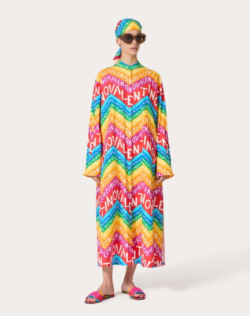 Red Valentino ABITO MIDI IN POPELINE VALENTINO CHEVRON24 In Saldo