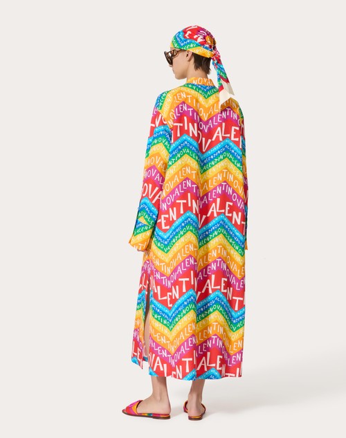 Red Valentino ABITO MIDI IN POPELINE VALENTINO CHEVRON24 In Saldo