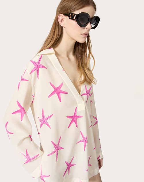 Red Valentino ABITO CORTO IN CREPE DE CHINE STARFISH Italy