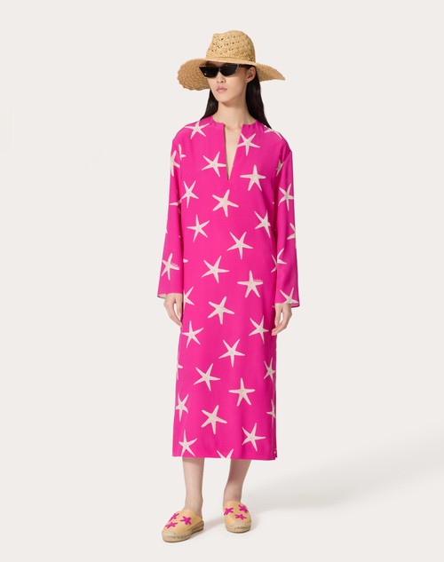 Red Valentino ABITO MIDI IN CREPE DE CHINE STARFISH 2025