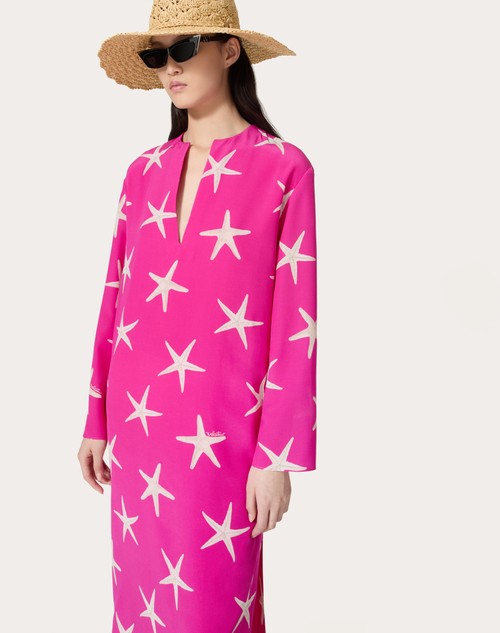Red Valentino ABITO MIDI IN CREPE DE CHINE STARFISH 2025