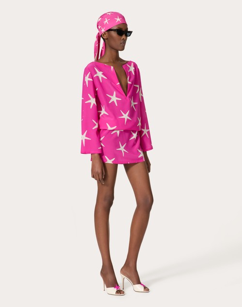 Red Valentino ABITO CORTO IN CREPE DE CHINE STARFISH In Linea