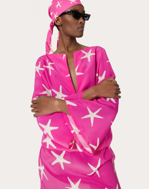 Red Valentino ABITO CORTO IN CREPE DE CHINE STARFISH In Linea