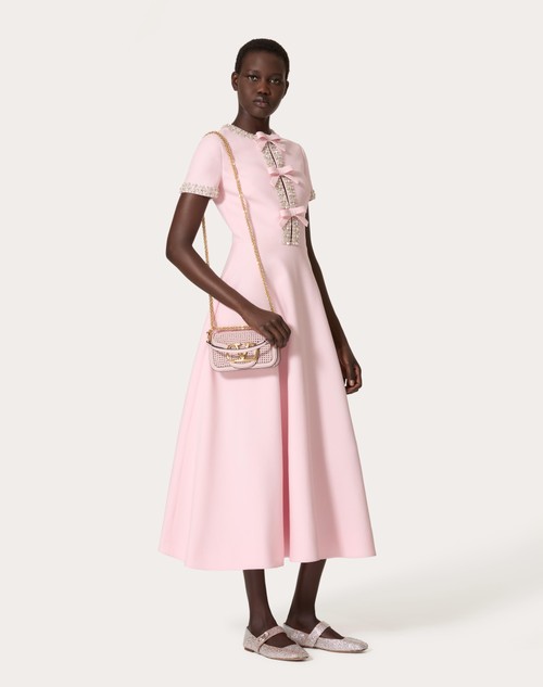 Red Valentino ABITO MIDI IN CREPE COUTURE RICAMATO Ultimi tre giorni