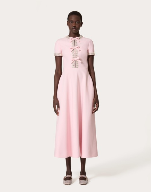 Red Valentino ABITO MIDI IN CREPE COUTURE RICAMATO Ultimi tre giorni