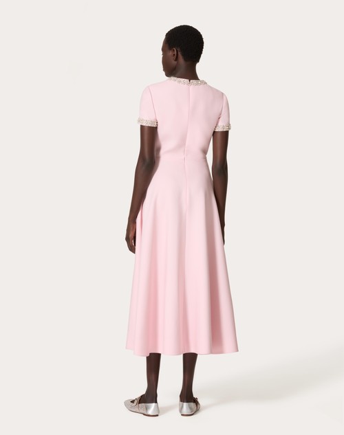 Red Valentino ABITO MIDI IN CREPE COUTURE RICAMATO Ultimi tre giorni
