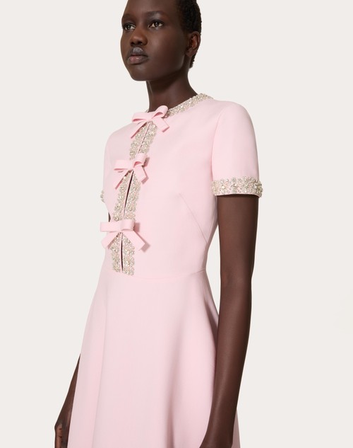 Red Valentino ABITO MIDI IN CREPE COUTURE RICAMATO Ultimi tre giorni